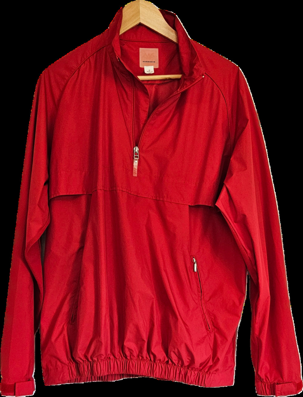 Ashworth Weather Systems Mens M Red Half Zip Golf Windbreaker Pullover Jacket